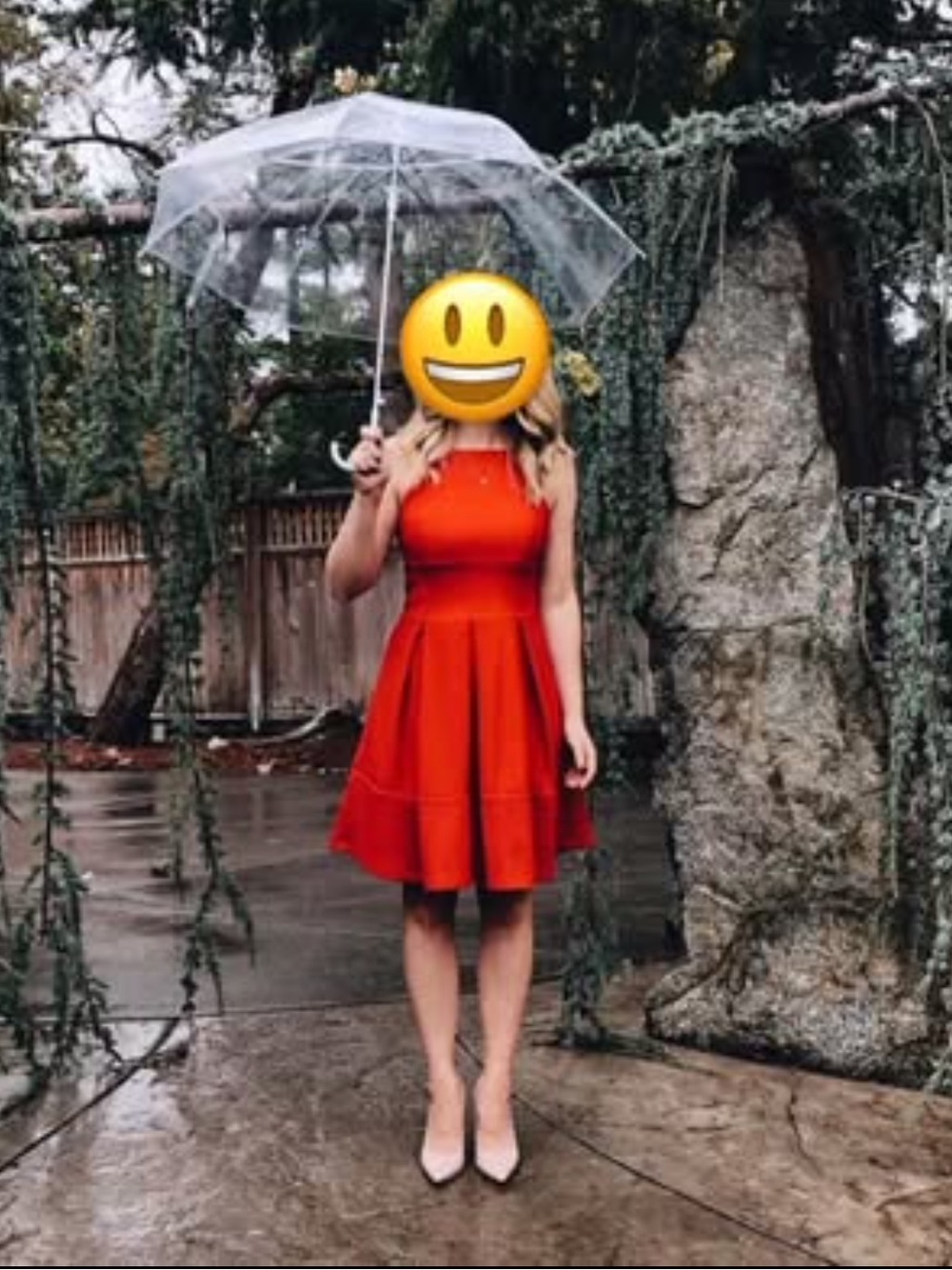 Red Pleated Dress, XS